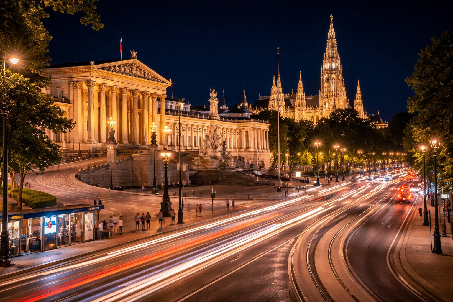 Wien Ringstraße Abendstimmung