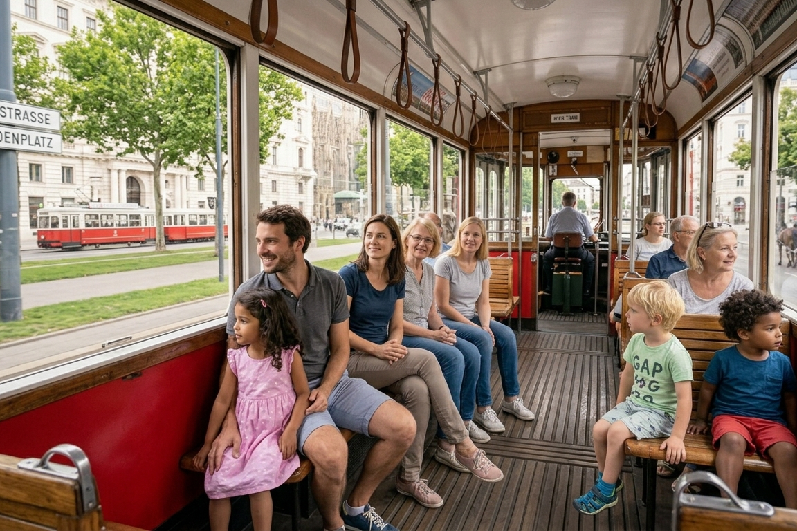 Familie unterwegs in Wien