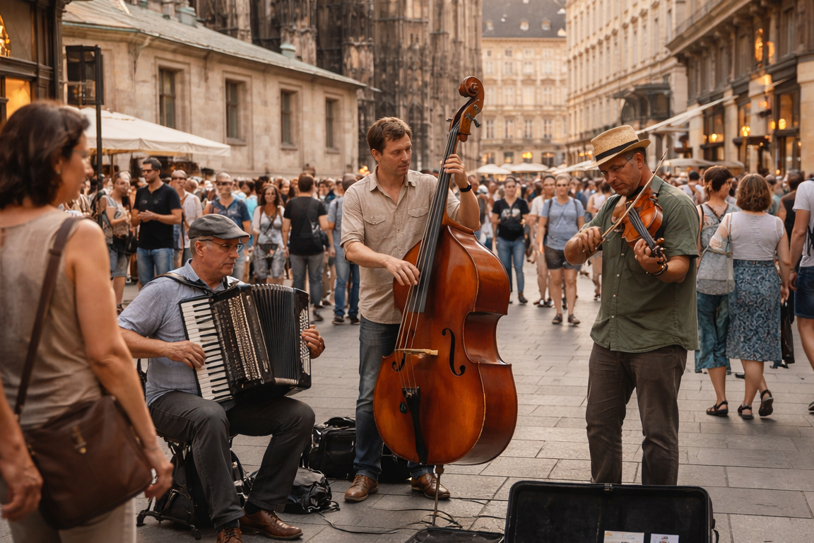 Straßenmusiker in der Wiener Innenstadt