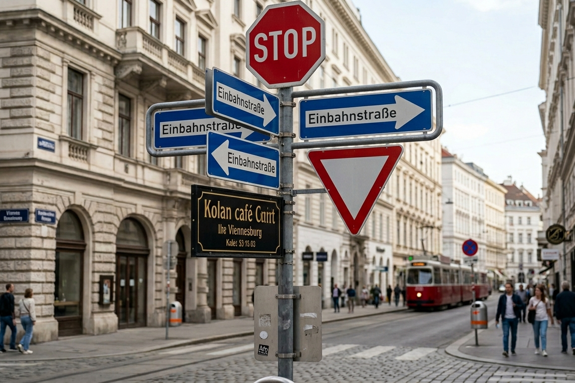 Straßenschilder in Wien als Orientierungshilfe