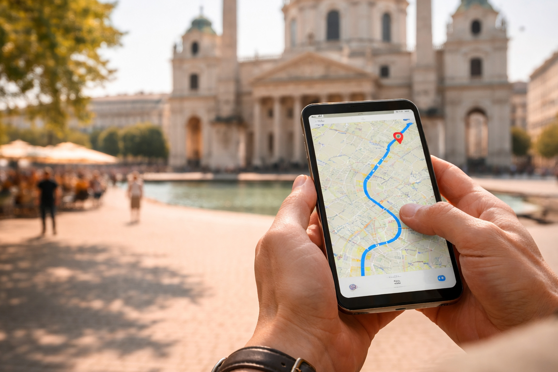 Navigation rund um die Karlskirche